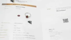 Bague 2 ors rubis naturel certifié et diamants