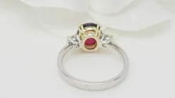 Bague 2 ors rubis naturel certifié et diamants