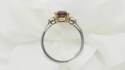 Bague 2 ors rubis naturel certifié et diamants