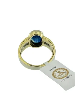 Bague 2 ors saphir 2.85ct et diamants certificat IGI