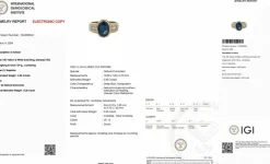 Bague 2 ors saphir 2.85ct et diamants certificat IGI