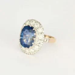 Bague 2 ors saphir 5.54cts diamants