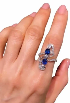 Bague 2 Ors Saphirs Diamants