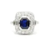 Bague - Platine, Diamants & Saphir