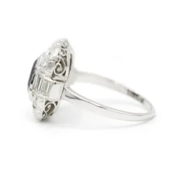 Bague - Platine, Diamants & Saphir