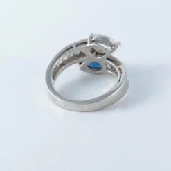 Bague platine toi & moi saphir diamant