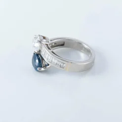Bague platine toi & moi saphir diamant