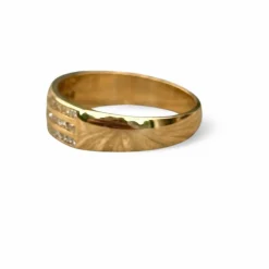 Bague 3 rangs diamants en or jaune