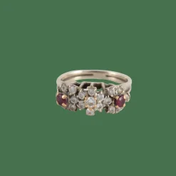 Bague 2 Rubis et Diamants