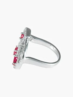 Bague 3 Rubis et Diamants