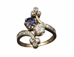 Bague 1900 saphir diamants