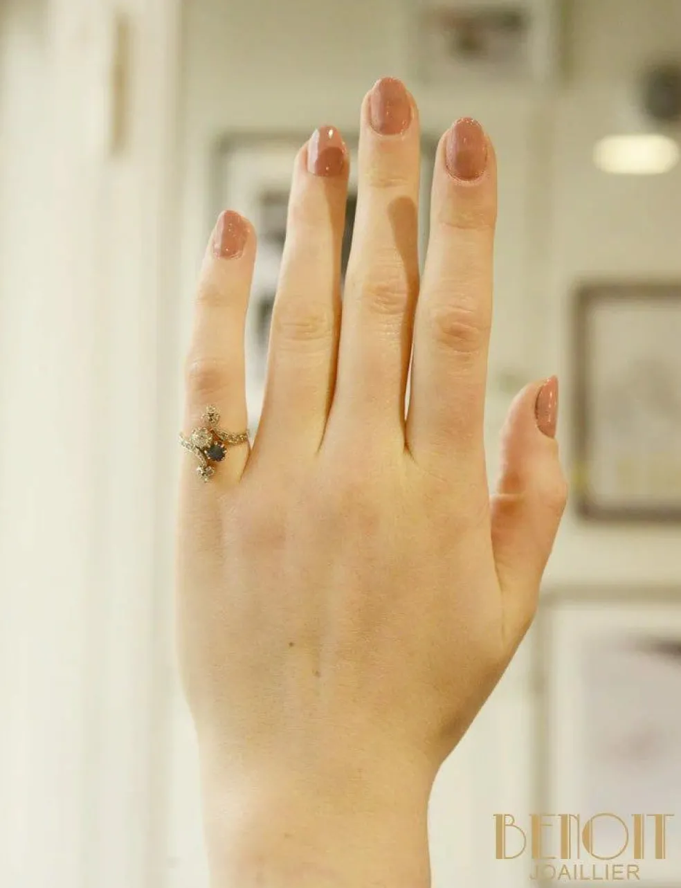Bague 1900 saphir diamants
