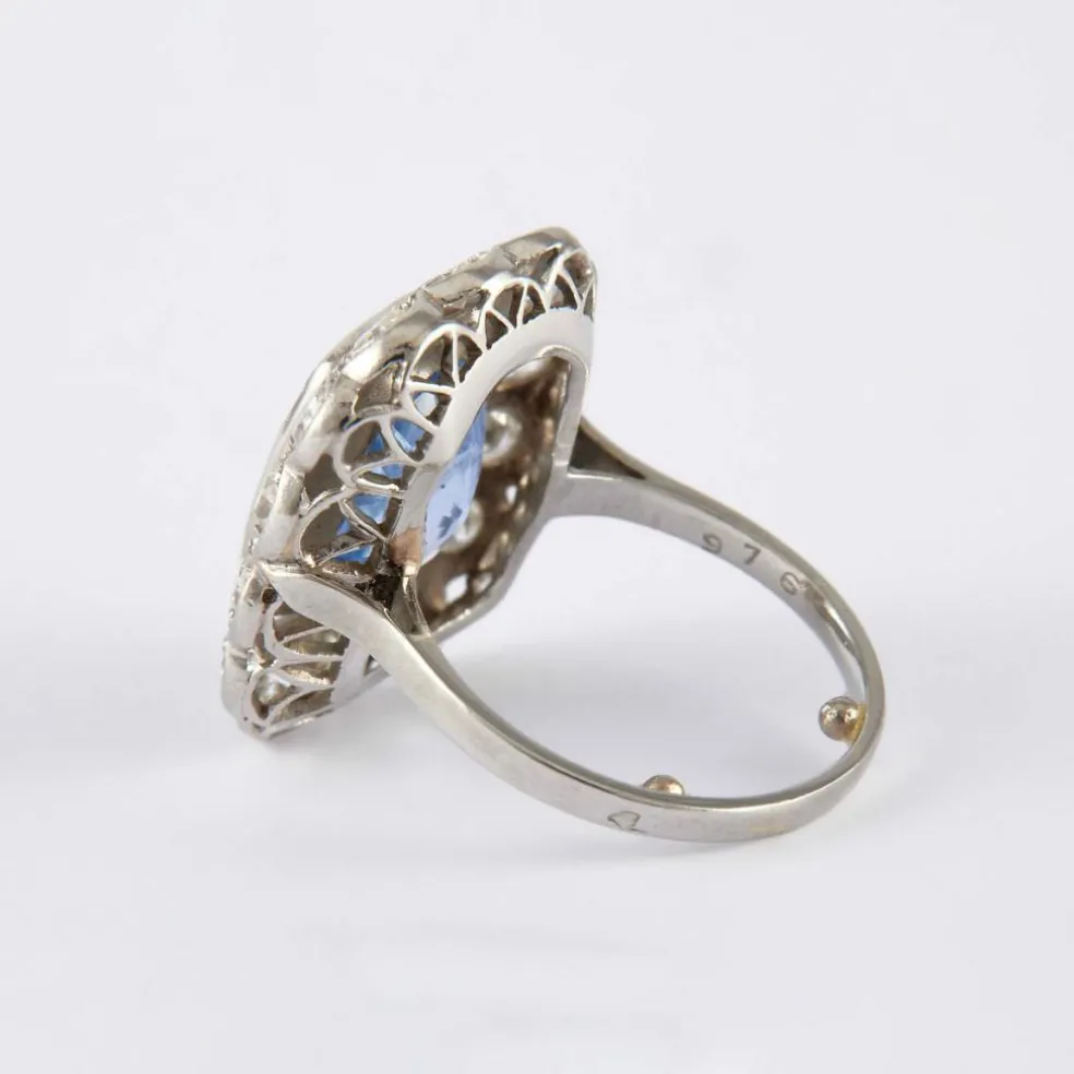 Bague 1930 Saphir Diamants