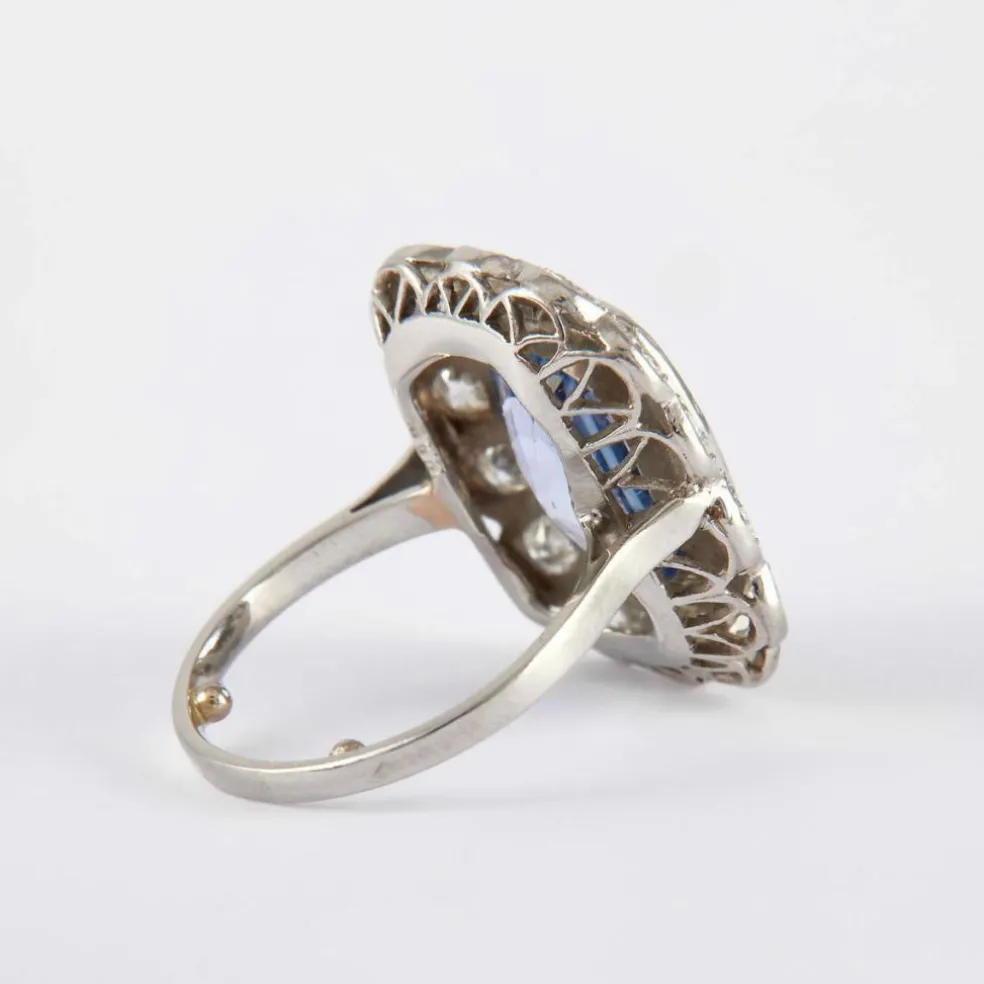 Bague 1930 Saphir Diamants