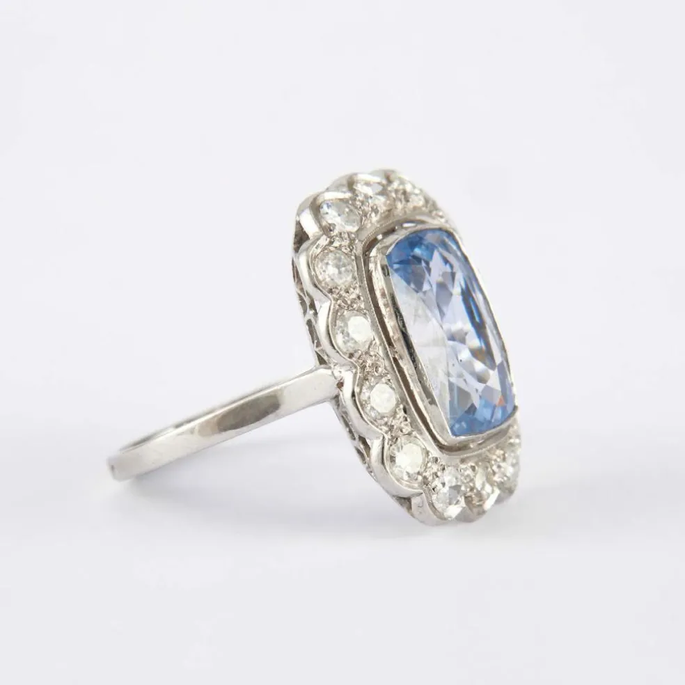 Bague 1930 Saphir Diamants