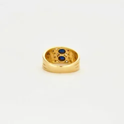 Bague 2 saphirs diamants