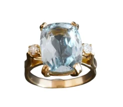 Bague Aigue Marine & Diamants.