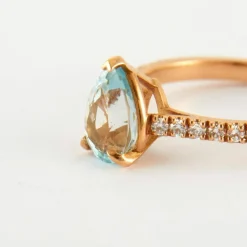 Bague Aigue marine & diamants