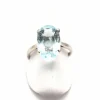 Bague aigue marine en or blanc 750