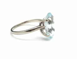 Bague aigue marine en or blanc 750
