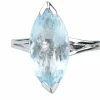 Bague Aigue-Marine 6.43 Carats Or Blanc 18 Carats