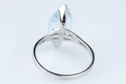 Bague Aigue-Marine 6.43 Carats Or Blanc 18 Carats