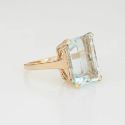 Bague Aigue-Marine 16 carats Or Jaune Vintage
