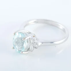 Bague Aigue-marine Diamants baguette
