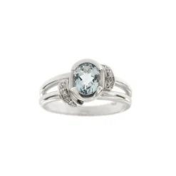 Bague aigue-marine diamants
