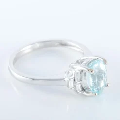 Bague Aigue-marine Diamants baguette