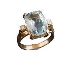 Bague Aigue-Marine et Diamants