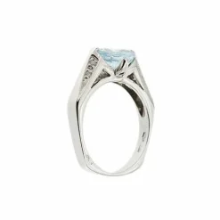 Bague aigue-marine et diamant