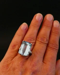 Bague Aigue-Marine et Diamants