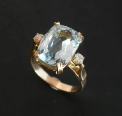 Bague Aigue-Marine et Diamants