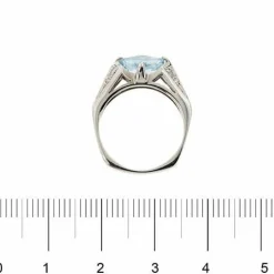 Bague aigue-marine et diamant