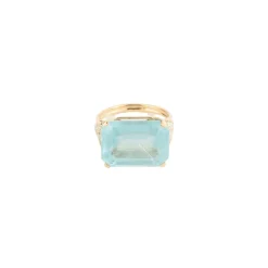 Bague Aigue-marine lactée Diamant