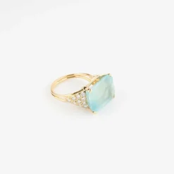 Bague Aigue-marine lactée Diamant