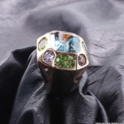 Bague Aigue-Marine Péridot Améthyste
