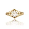 Bague aigue-marine taillée en poire or jaune