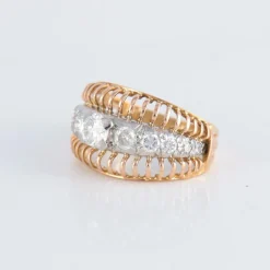 Bague ajourée bicolore Diamants