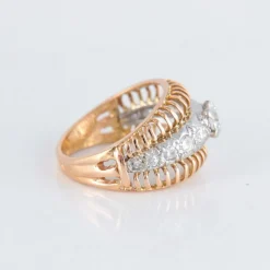Bague ajourée bicolore Diamants