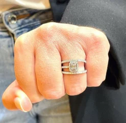 Bague ajourée illusion Diamants