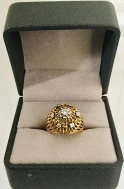 Bague ajourée Or rose & diamants