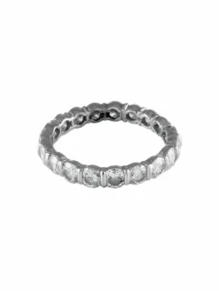 BAGUE ALLIANCE AMERICAINE OR BLANC & DIAMANTS