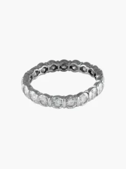 BAGUE ALLIANCE AMERICAINE OR BLANC & DIAMANTS