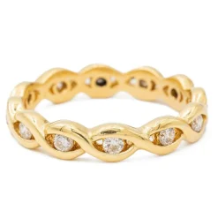 Bague Alliance américaine Or jaune Diamant