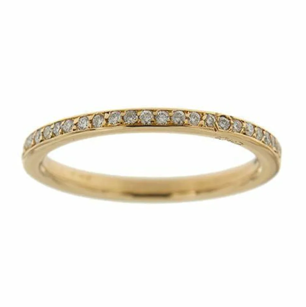 Bague alliance américaine or jaune diamants