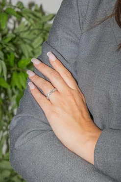 Bague Alliance américaine Platine Diamant