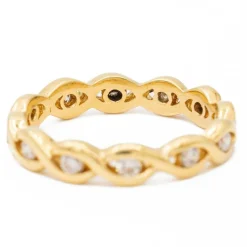 Bague Alliance américaine Or jaune Diamant
