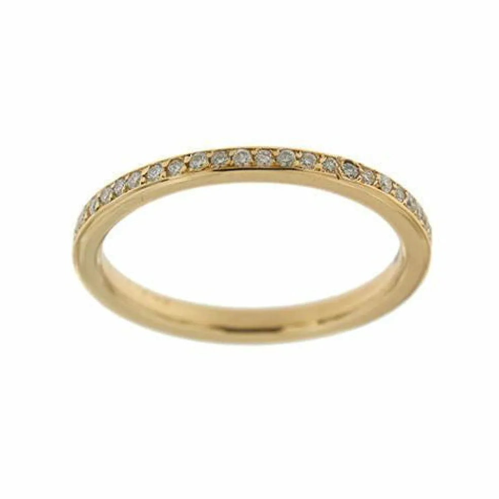 Bague alliance américaine or jaune diamants